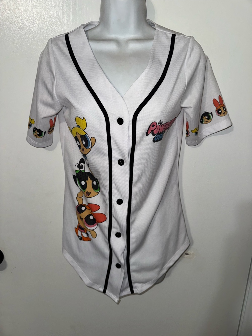 The Powerpuff Girls White Baseball Jersey